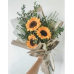 ⁠1 stalk sunflower + greens with black wrapper = $65 each